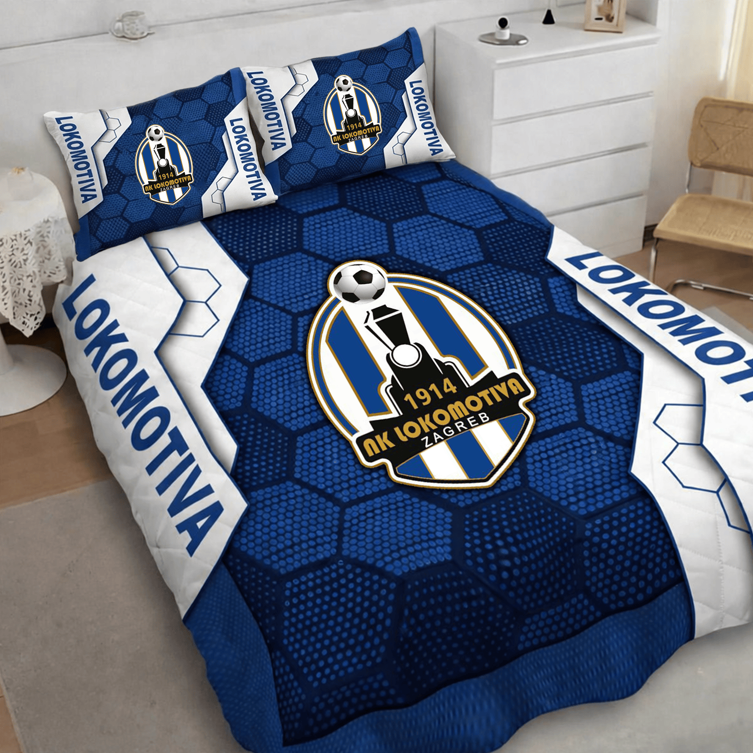 Lokomotiva Zagreb Inspired Quilt Set