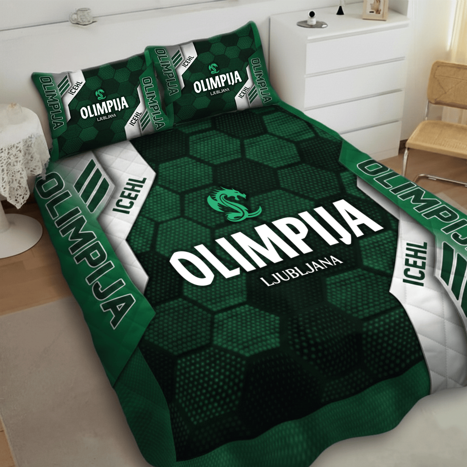 Olimpija Ljubljana Inspired Quilt Set