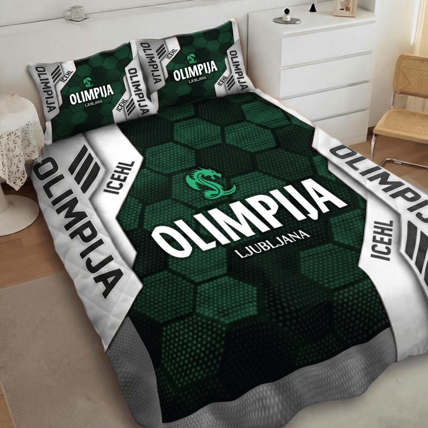 Olimpija Ljubljana Inspired Quilt Set