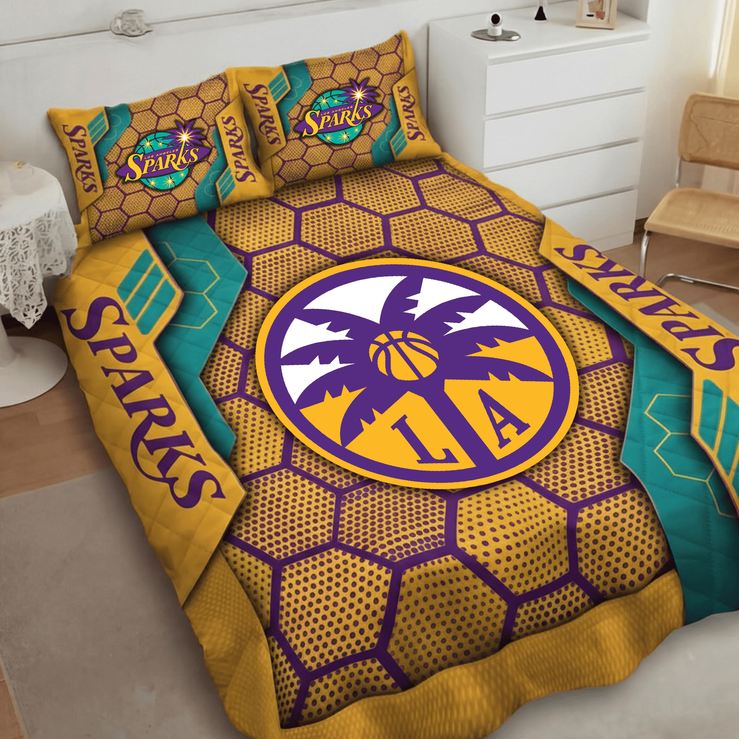 Los Angeles Sparks Inspired Quilt Set