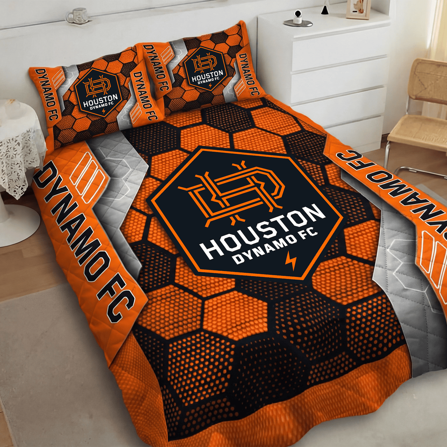 Houston Dynamo FC Inspired Quilt Set