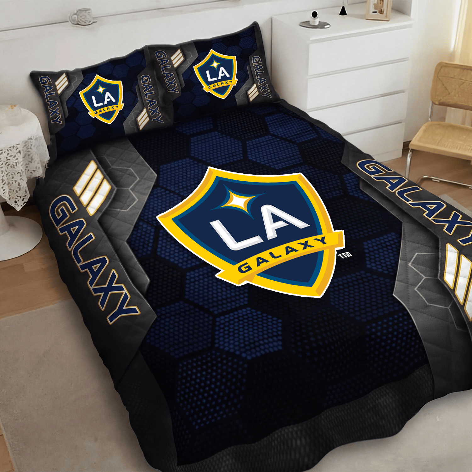 LA Galaxy Inspired Quilt Set