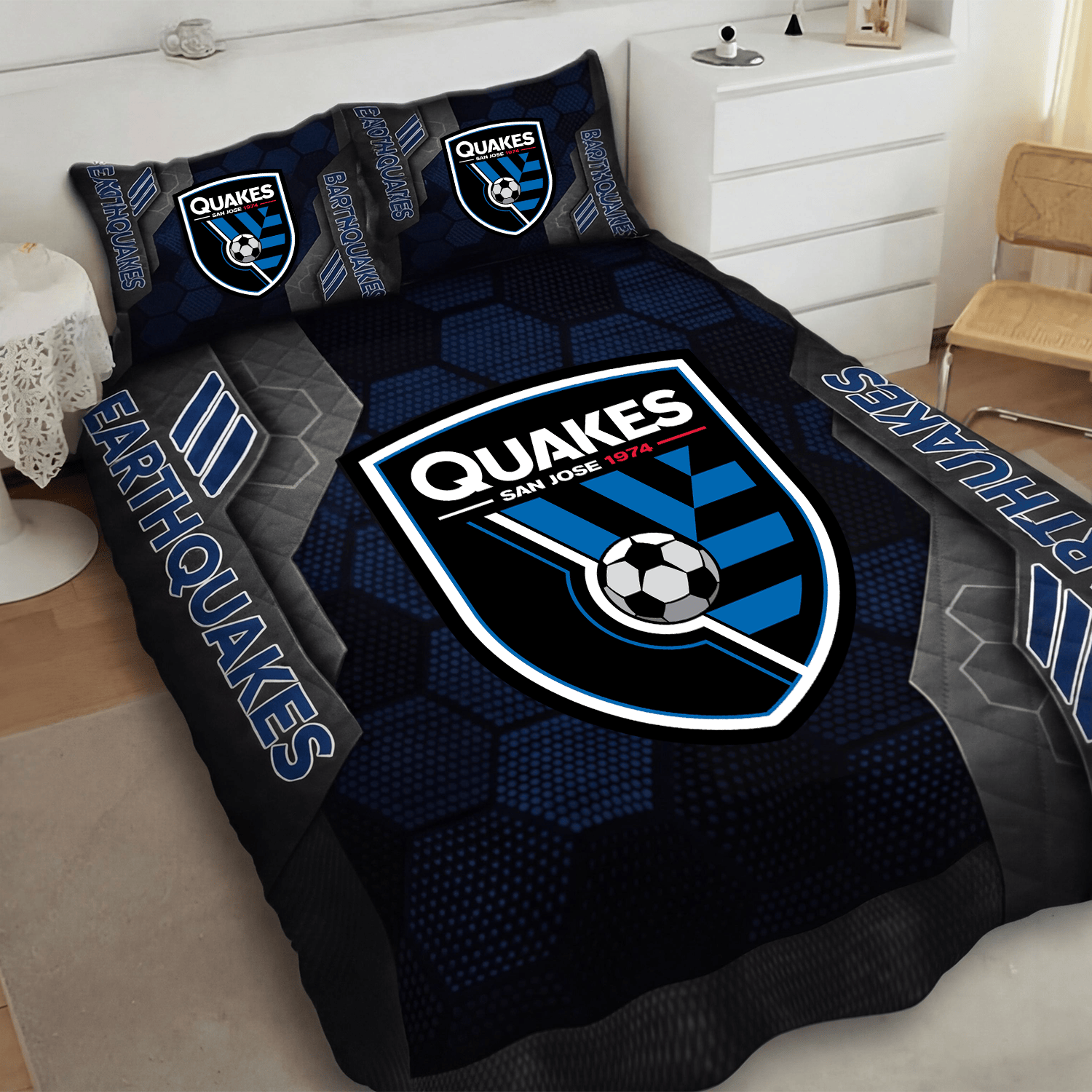 San Jose Earthquakes Inspired Quilt Set
