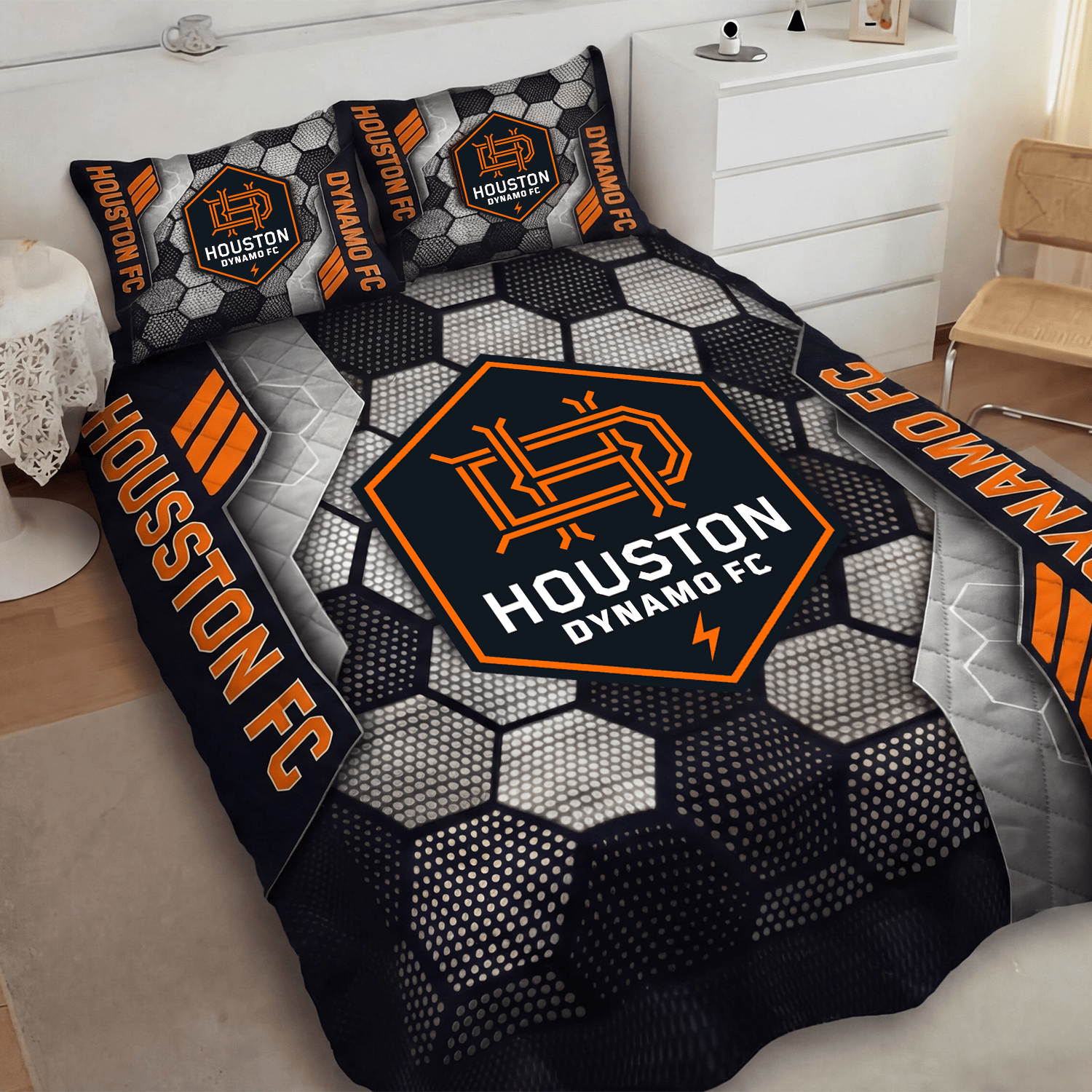 Houston Dynamo FC Inspired Quilt Set