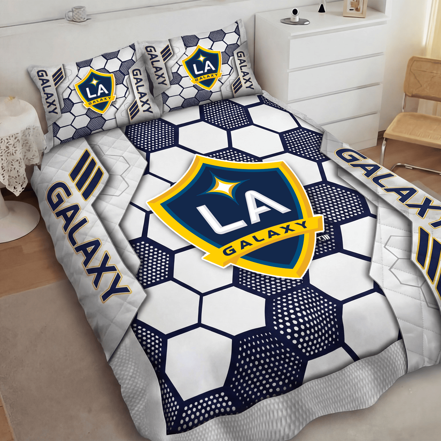 LA Galaxy Inspired Quilt Set