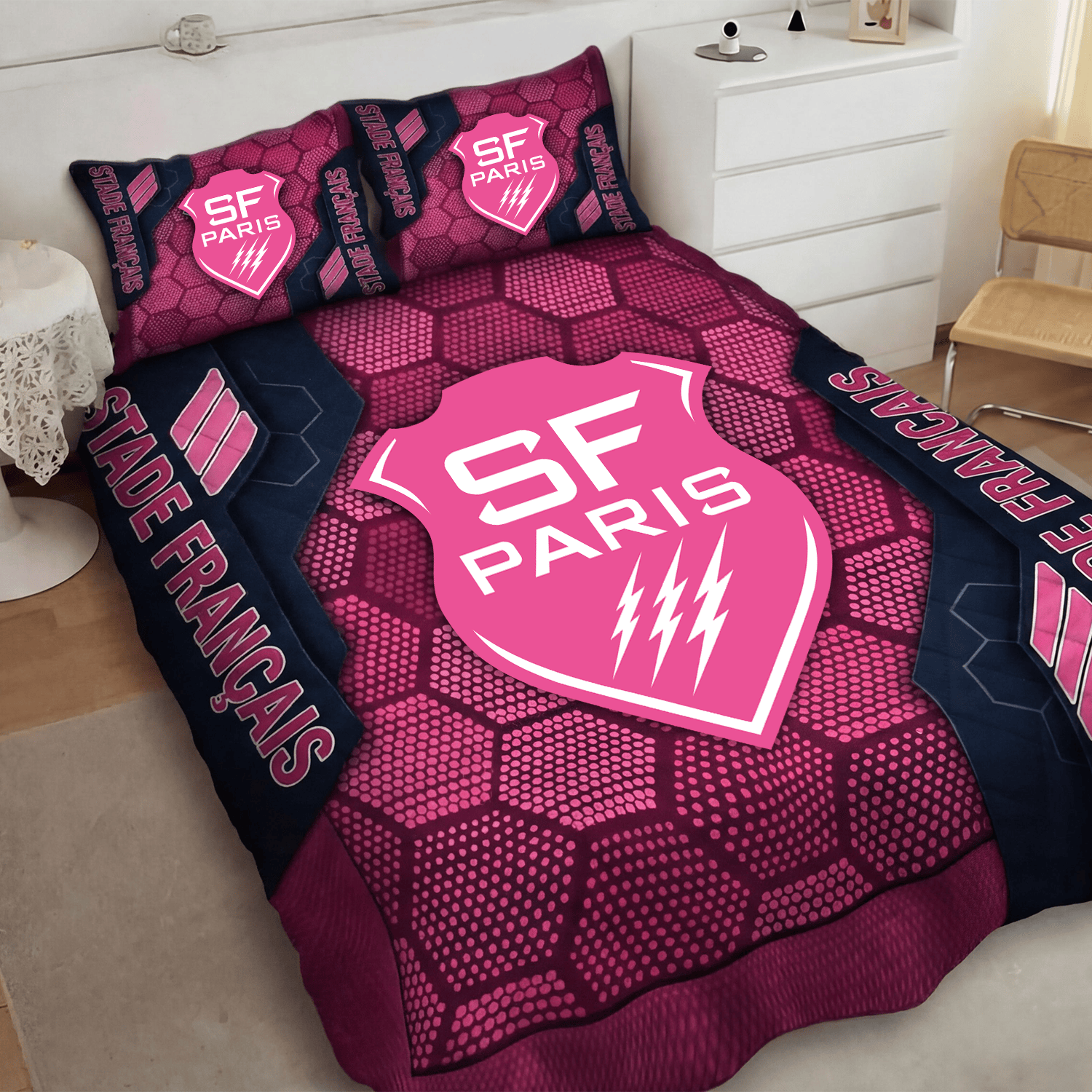 Stade Français Inspired Quilt Set