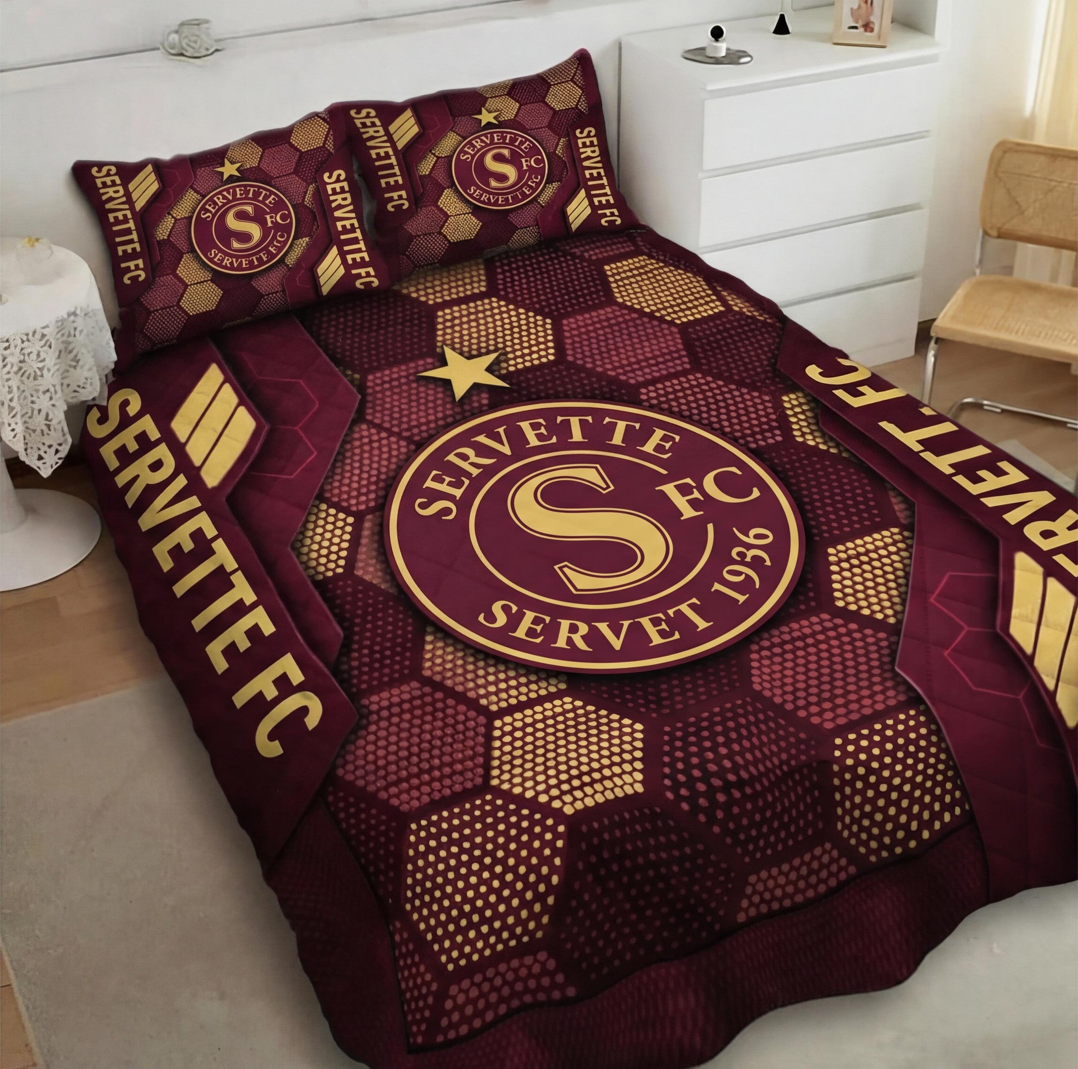 Servette FC Inspired Full Bedding Set