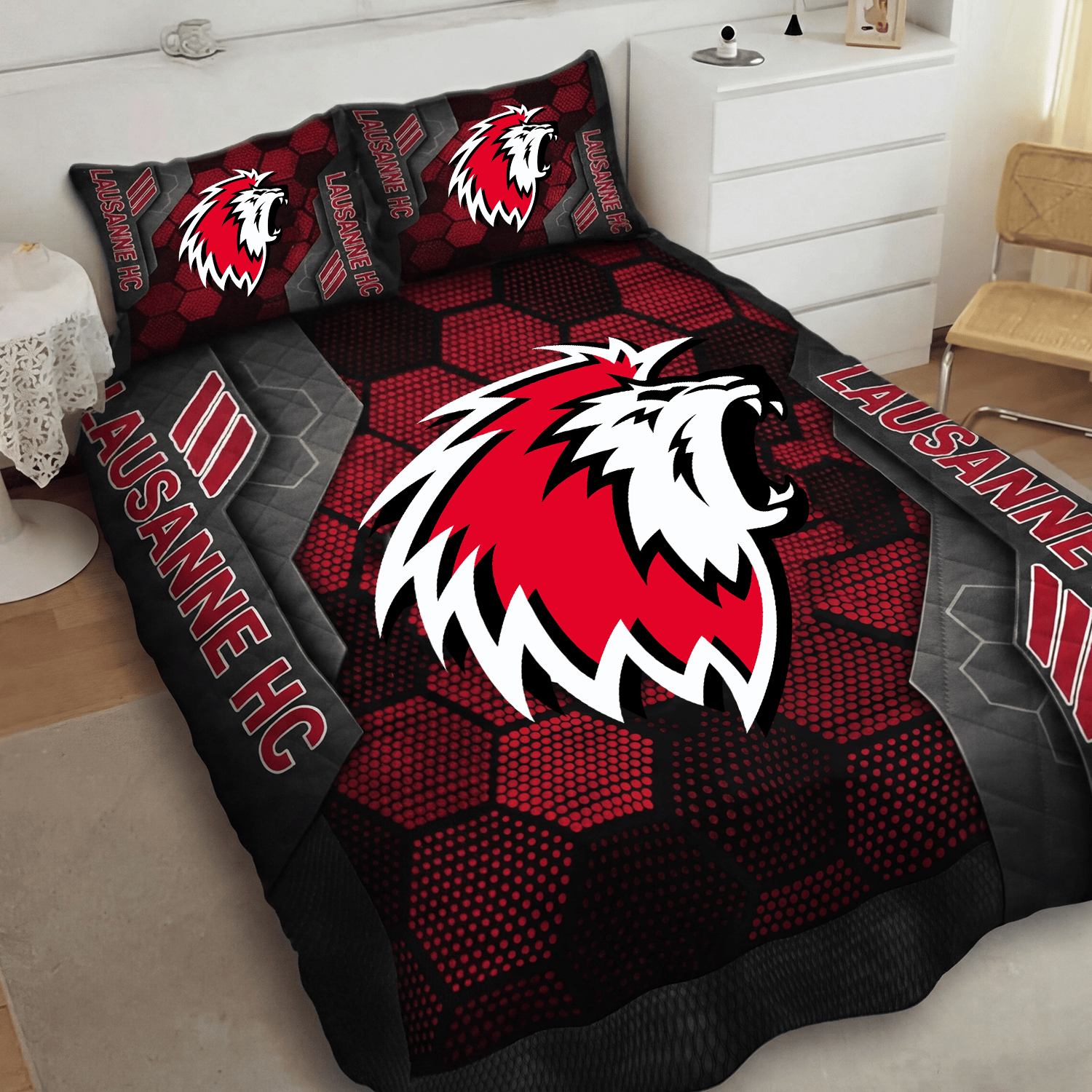 Lausanne HC Inspired Full Bedding Set