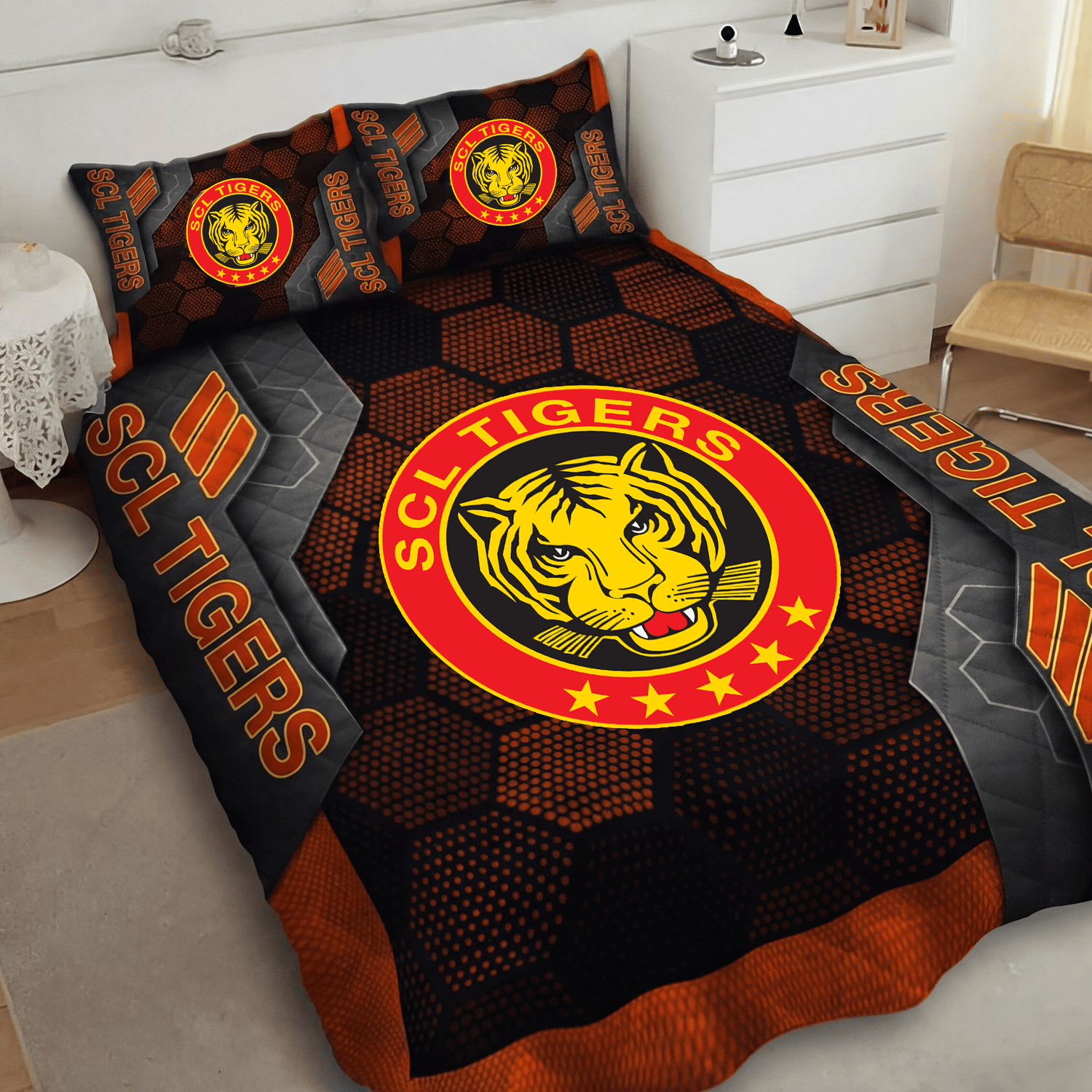 SCL Tigers Langnau Inspired Full Bedding Set