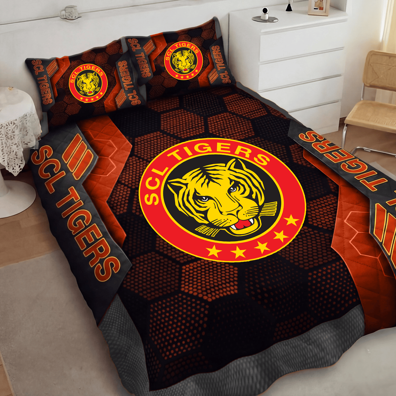 SCL Tigers Langnau Inspired Full Bedding Set